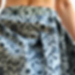 A close-up of a stylish skort showcasing intricate fabric patterns