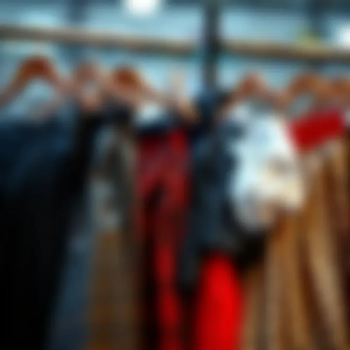 A stylish arrangement of skirts on hangers, illustrating fashion organization.