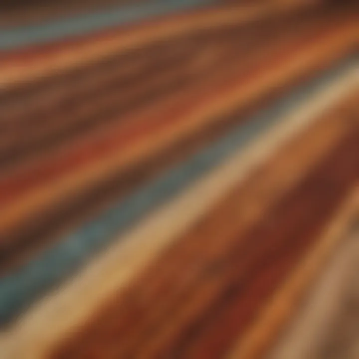 Vibrant color variations of wood grain area rugs displayed