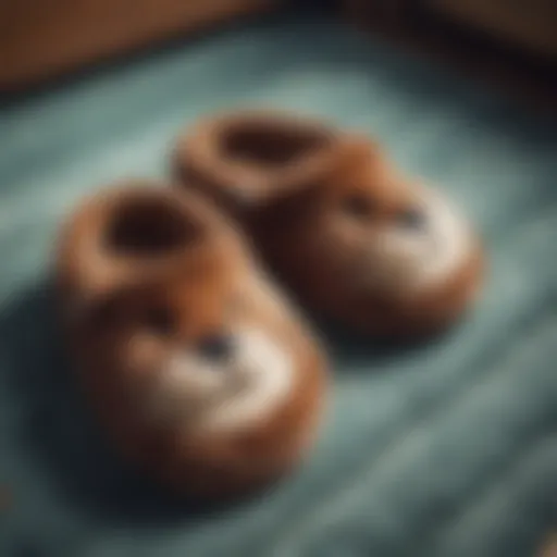 A pair of cozy otter slippers resting on a plush rug