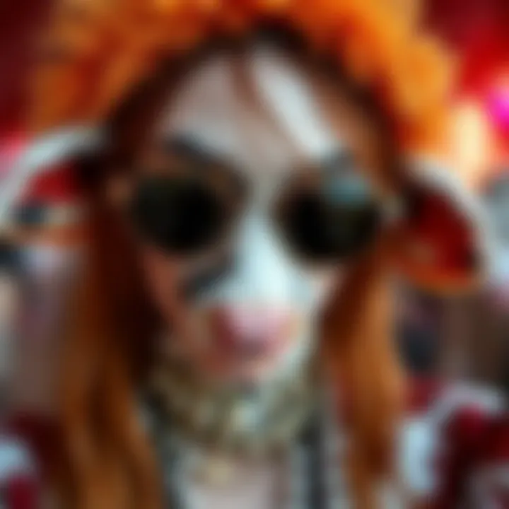 Close-up of cow-themed accessories that enhance festival style