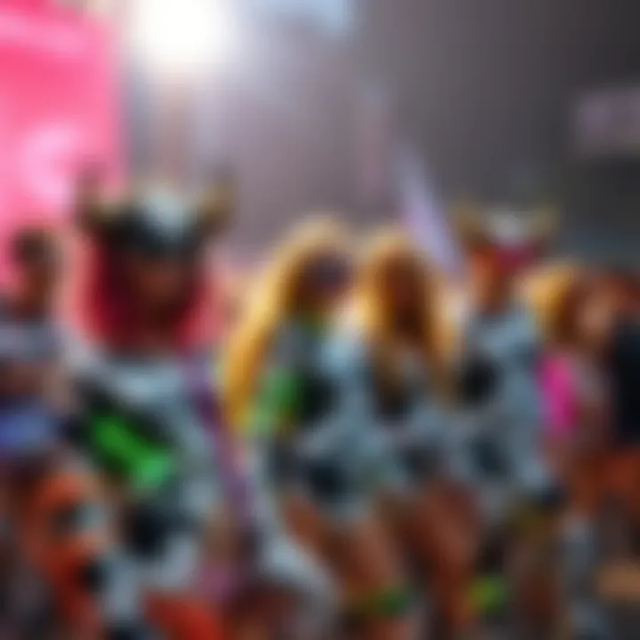 Group of festival-goers showcasing their unique cow rave outfits