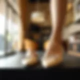 Elegant wide width ballet flats in a stylish setting