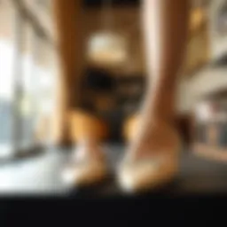 Elegant wide width ballet flats in a stylish setting