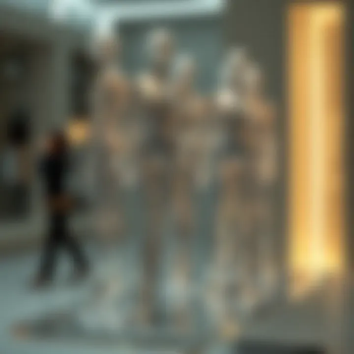 Creative arrangement of clear mannequins for marketing