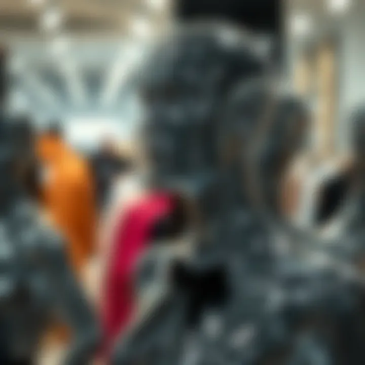 Versatile clear plastic mannequins in a retail setting