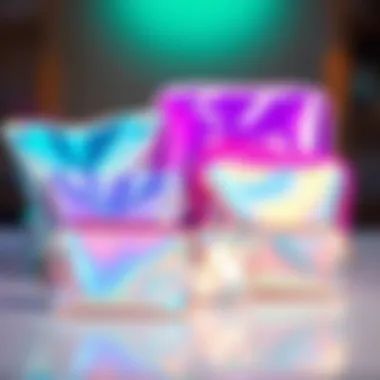 Array of Holographic Cosmetic Bags An array of different shapes and sizes of holographic cosmetic bags