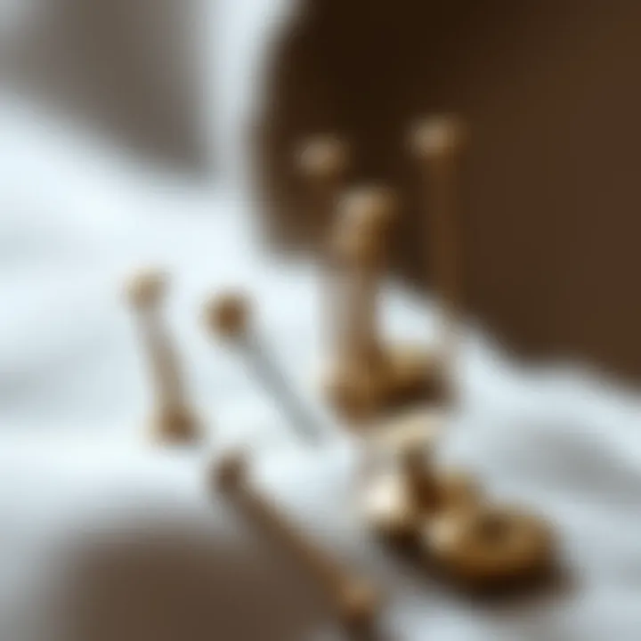 Close-up of functional pins in garment construction