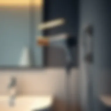 Suction Cup Holder in Modern Bathroom Stylish suction cup hair dryer holder mounted on a bathroom wall