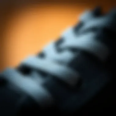 Close-up of gray round shoelaces showcasing their texture and material