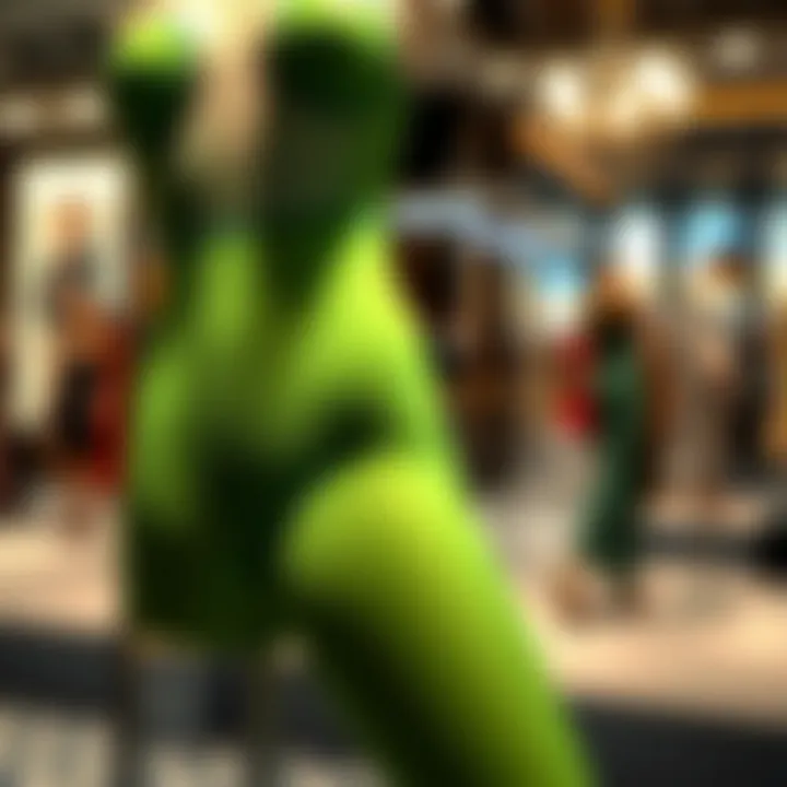 Elegant green body stocking displayed on a mannequin