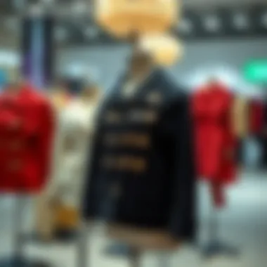 Unique grommet embellished clothing items displayed artistically