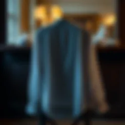 Elegant long sleeve chiffon jacket draped over a chair