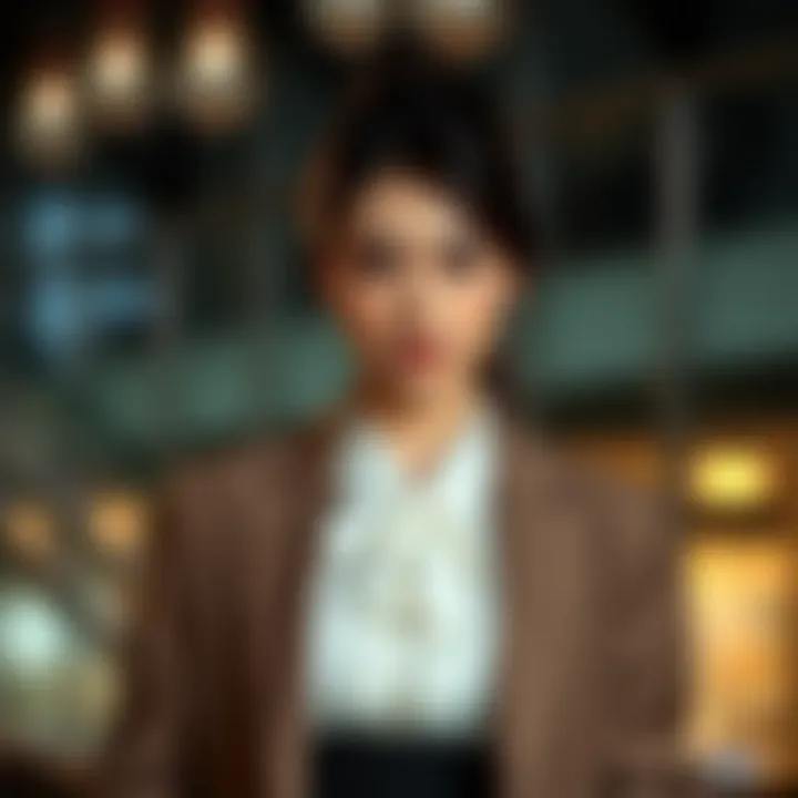 Formal attire complemented by a long sleeve chiffon jacket