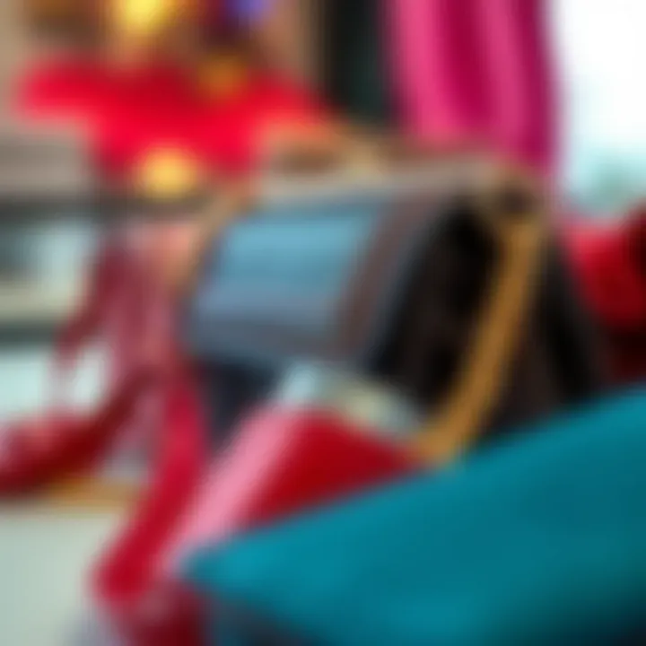 Stylish small purse showcasing various materials