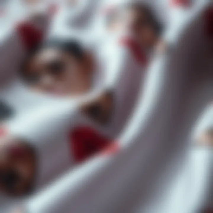 A close-up of fabric texture featuring face prints, highlighting quality and detail