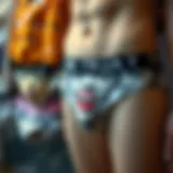 A creative display of face-printed underwear showcasing various designs