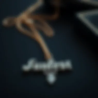 The Elegance of Gothic Font Necklaces An elegant gothic font necklace displayed on a velvet surface