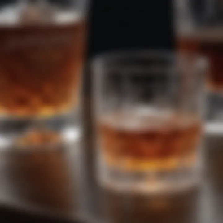 Stylish whiskey glass with intricate design details