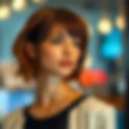 A trendy hairstyle featuring hair clip bangs styled with elegance