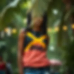 Vibrant Jamaica tank top design featuring national colors