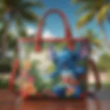 Vibrant Lilo and Stitch Disney bag displayed against a tropical background