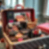 Elegant makeup luggage showcasing a variety of compartments