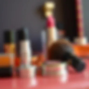 Close-up of quality materials used in makeup luggage