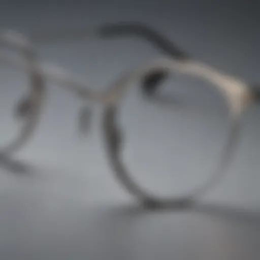 Stylish titanium eyeglass frames in rounded shape