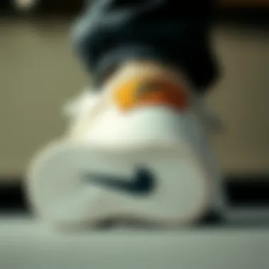Close-up view of the distinctive sole pattern of Nike Court Borough shoes
