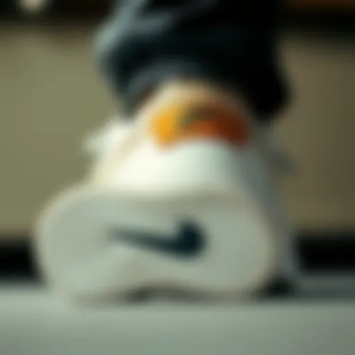 Close-up view of the distinctive sole pattern of Nike Court Borough shoes