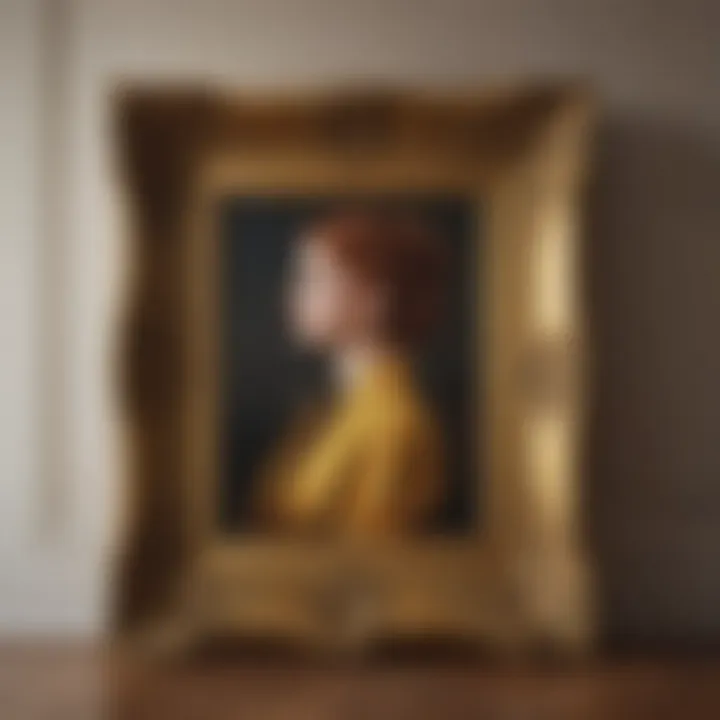 Elegant oversized gold frame enhancing a classic painting