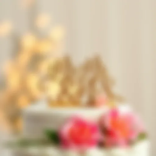 Elegant personalized Mr and Mrs cake topper with floral accents