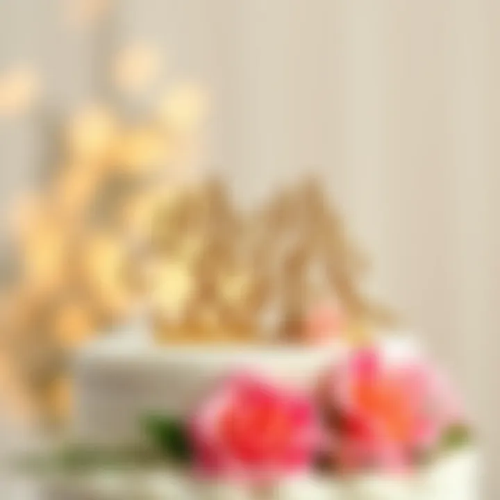 Floral Elegance in Cake Toppers Elegant personalized Mr and Mrs cake topper with floral accents