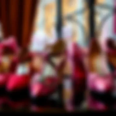 Diverse Styles of Pink Ballroom Dance Shoes Various styles of pink ballroom dance shoes displayed