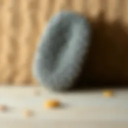 Close-up of a pumice stone against a textured background