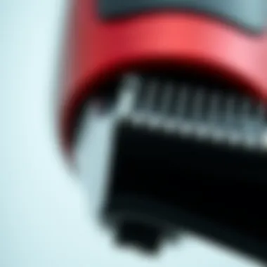Close-up of trimmer blades for precision grooming