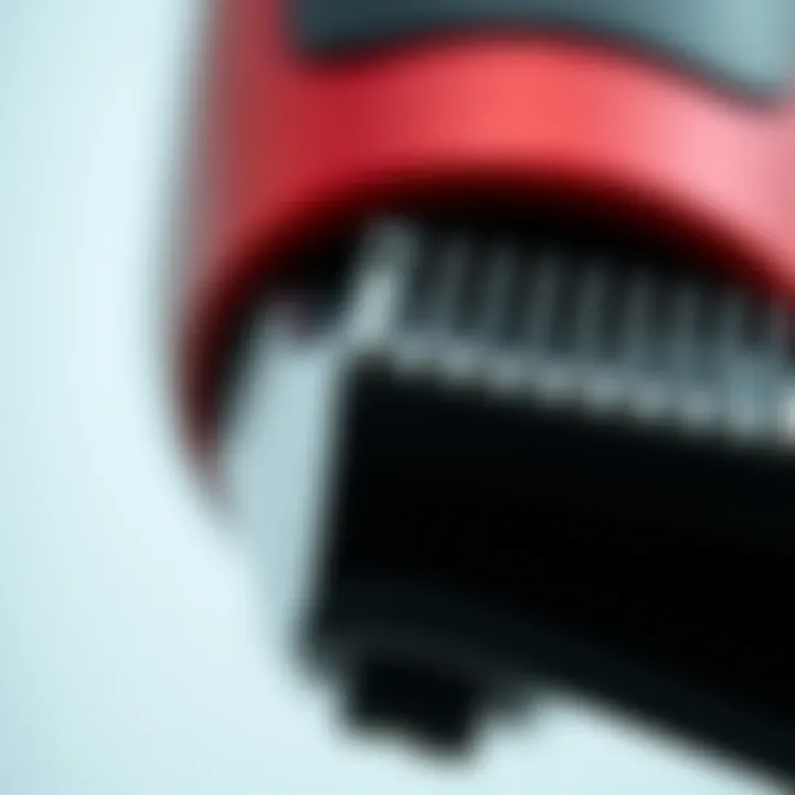 Close-up of trimmer blades for precision grooming