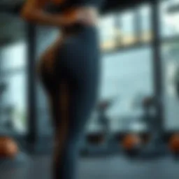 Stylish shapewear workout pants in a modern gym setting