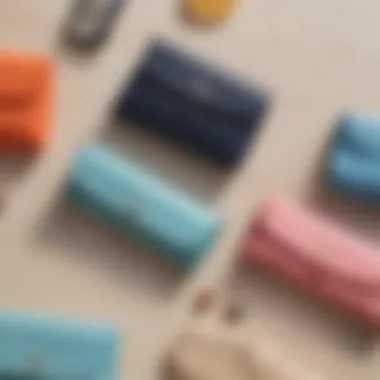 An organized silicone change purse containing various small items.