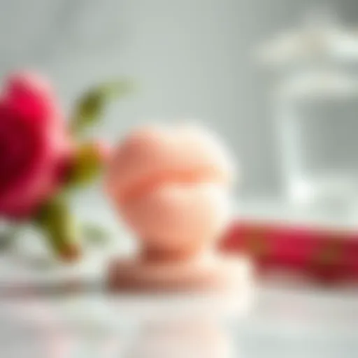 Close-up view of a silicone lip scrubber showcasing its texture and design