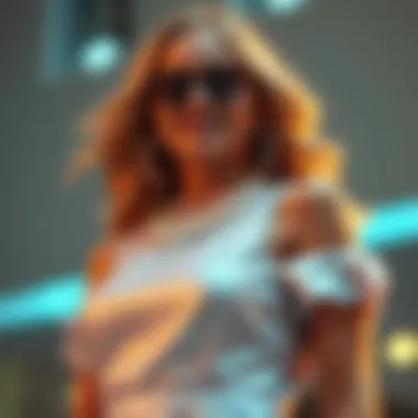 Sparkly dress styled with accessories