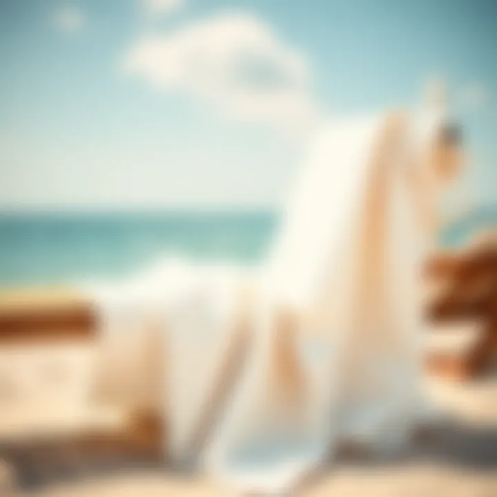 Elegant beach towel draping on a lounge chair