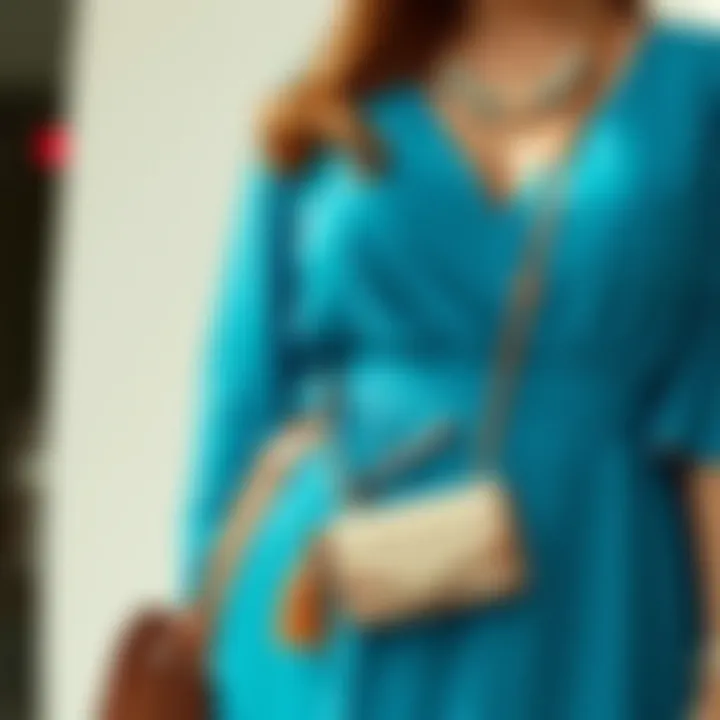 Stylish accessories paired with aqua blue dress