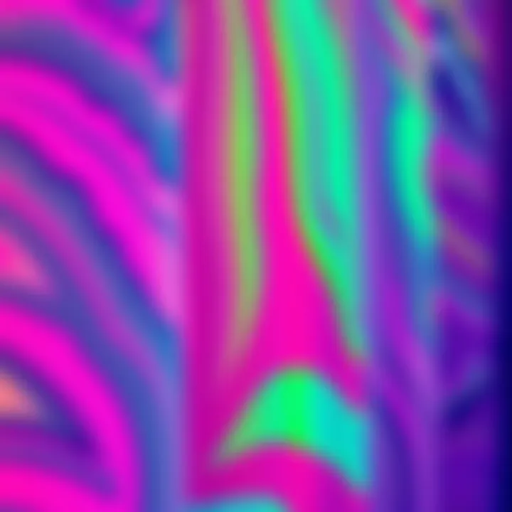 Close-up of neon fabric texture in shower curtains