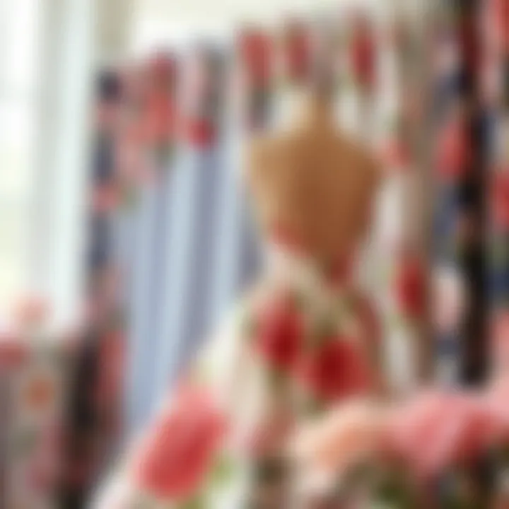 A color palette showcasing various fabric choices that complement floral backless dresses.