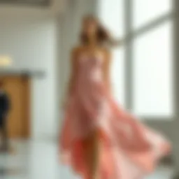 Elegant uneven hem dress showcasing fluidity in design