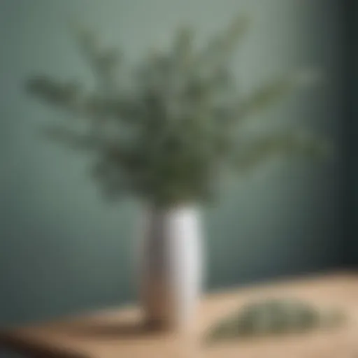 Elegant arrangement of eucalyptus stems in a modern vase