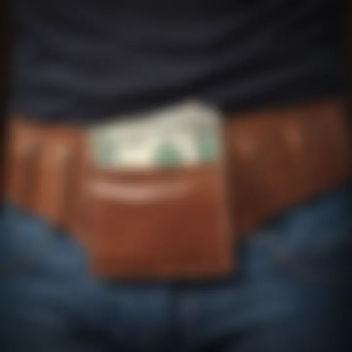 Stylish money belt on display showcasing its design