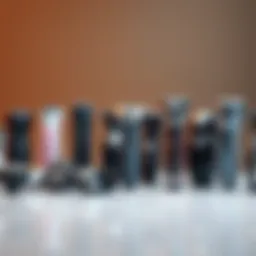 An assortment of underarm shavers showcasing different designs and features